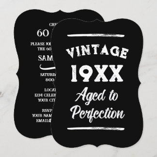 Coole Vintage-Einladungen zum 60. Geburtstag Einladung