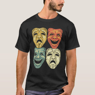Coole Vintage-Farbtheatermaske Lustiges Dramaper T-Shirt
