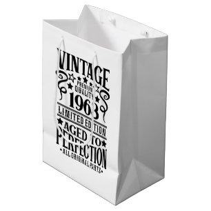 Coole Vintage-Geburtsjahr 1963 Mittlere Geschenktüte