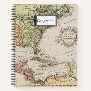 Coole Vintage-Geographie-Weltkarte Thema Notizblock