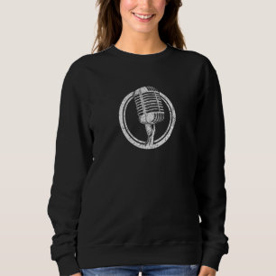 Coole Vintage gestörte Alte Mikrofone Sweatshirt