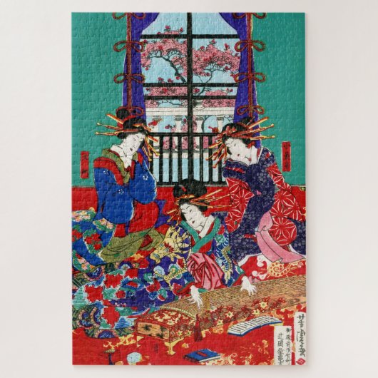 Coole Vintage japanische Frauenkunst Puzzle (Vertikal)