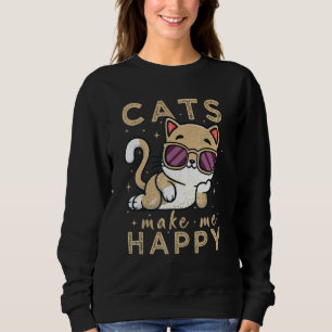 Coole Vintage Katzen machen mich glücklich Männer  Sweatshirt