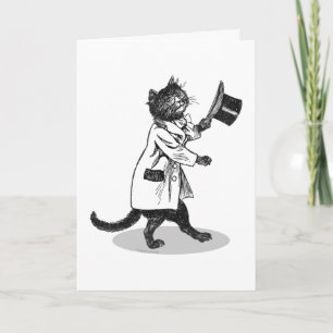 Coole Vintage-Katzengrußkarte zum Geburtstag Karte
