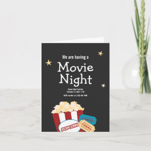 Coole Vintage-Kinoabend-Popcorn-Einladung Einladung