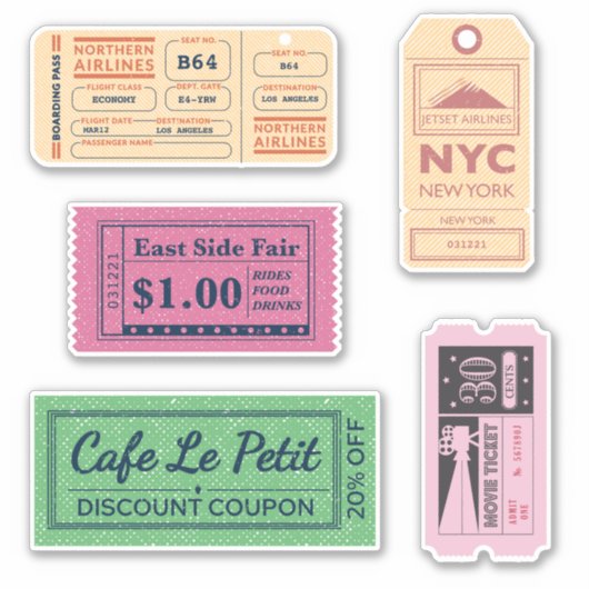 Coole Vintage Kinokarten Aufkleber (Vorderseite)