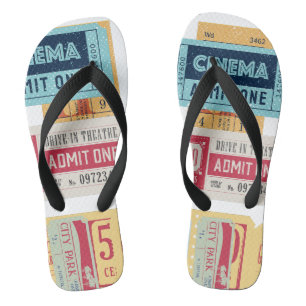 Coole Vintage-Kinokarten l Trendige Mode Badesandalen