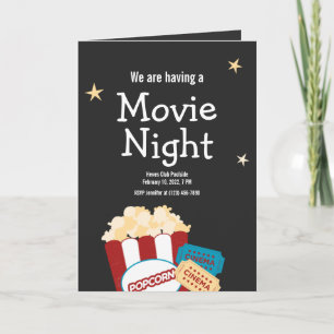 Coole Vintage-Kinonacht-Popcorn-Einladung Einladung