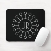 Coole Vintage Logo-Stilmonogramm | Schwarz/Weiß Mousepad (Mit Mouse)