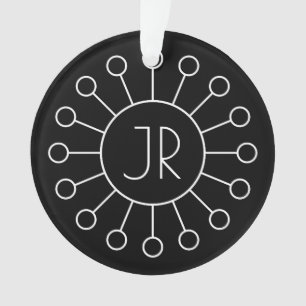 Coole Vintage Logo-Stilmonogramm Schwarz/Weiß Ornament