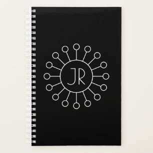 Coole Vintage Logo-Stilmonogramm   Schwarz/Weiß Planer