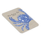 Coole Vintage-nautische Blaue Krabbe Benutzerdefin Magnet (Rechte Seite)