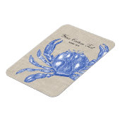Coole Vintage-nautische Blaue Krabbe Benutzerdefin Magnet (Linke Seite)