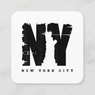 Coole Vintage New York City Style Tee Shirts, New  Quadratische Visitenkarte