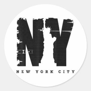 Coole Vintage New York City Style Tee Shirts, New  Runder Aufkleber