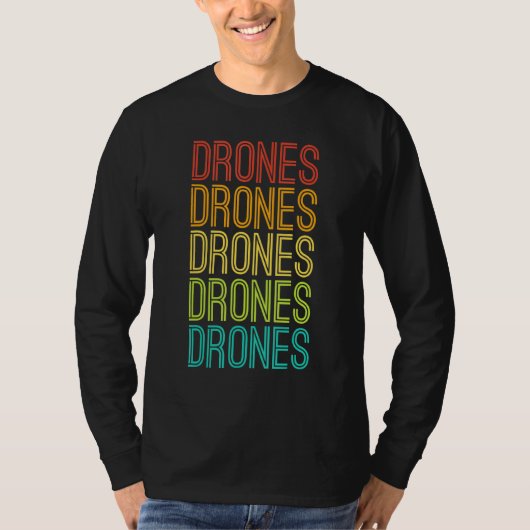 Coole Vintage Retro Dronen T-Shirt (Vorderseite)