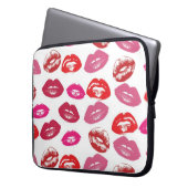 Coole Vintage Retro gürmisch-rosa Glossy Lips Laptopschutzhülle (Vorderseite Links)