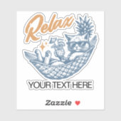 Coole Vintage Retro Katze Relaxen Hängematte Cockt Aufkleber (Blatt)