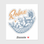 Coole Vintage Retro Katze Relaxen Hängematte Cockt Aufkleber (Blatt)