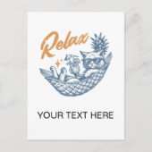Coole Vintage Retro Katze Relaxen Hängematte Cockt Postkarte (Vorderseite)