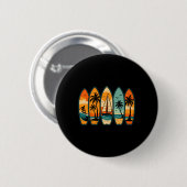 Coole Vintage Retro Surfen Surfboard Surfboarder S Button (Vorne & Hinten)