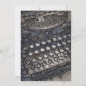 Coole Vintage Schreibmaschine Moderner Pop Art Einladung (Rückseite)