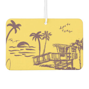 Coole Vintage Strandskizze Autolufterfrischer