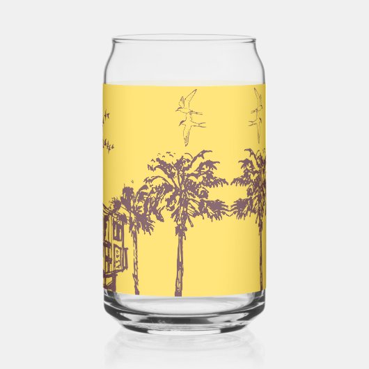 Coole Vintage Strandskizze Dosenglas (Rückseite)