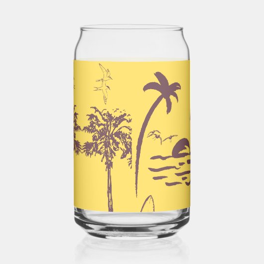 Coole Vintage Strandskizze Dosenglas (Rechts)