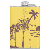 Coole Vintage Strandskizze Flachmann (Rückseite)