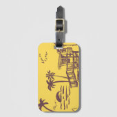 Coole Vintage Strandskizze Gepäckanhänger (Vorderseite Vertikal)