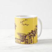 Coole Vintage Strandskizze Kaffeetasse (VorderseiteRechts)