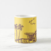 Coole Vintage Strandskizze Kaffeetasse (Mittel)