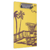 Coole Vintage Strandskizze Klemmbrett (Rechts)