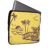 Coole Vintage Strandskizze Laptopschutzhülle (Vorne Rechts)