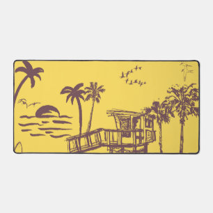 Coole Vintage Strandskizze Schreibtischunterlage