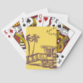Coole Vintage Strandskizze Spielkarten (Rückseite)