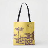 Coole Vintage Strandskizze Tasche (Vorderseite)