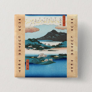 Coole Vintage-Ukiyo-e japanische Wasserlandschaft Button