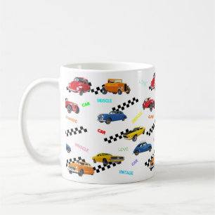 Coole Vintage und klassische Autos an einem Ort Kaffeetasse
