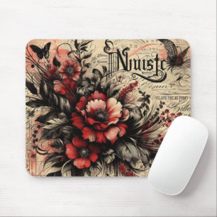 Coole Vintage Wasserfarbe Rote Buchstaben Mousepad