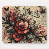 Coole Vintage Wasserfarbe Rote Buchstaben Mousepad (Vorne)