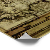 Coole Vintage Weltkarten Poster (Ecke)