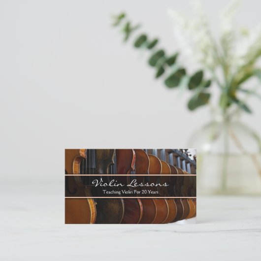 Coole Violine / Violinfotografie - Visitenkarte (Stehend Vorderseite)