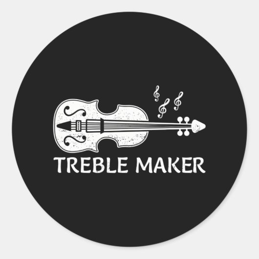 Coole Violinspielkunst Violinist Lover Runder Aufkleber (Vorderseite)