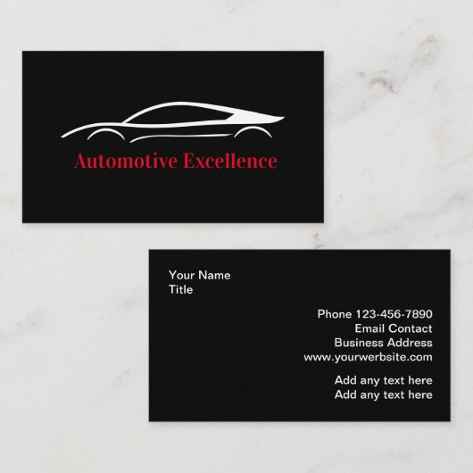 Coole Visitenkarten für die Automobilindustrie Visitenkarte (Vorne/Hinten)