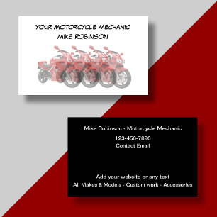Coole Visitenkarten Für Motorradmechaniker Visitenkarte
