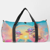 Coole Vögel mit Sonnenbrille bei Sonnenuntergang Duffle Bag (Rückseite)