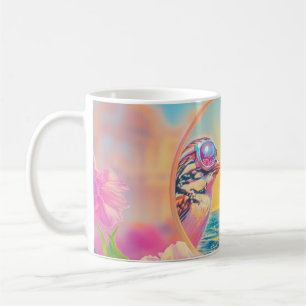 Coole Vögel mit Sonnenbrille bei Sonnenuntergang Kaffeetasse