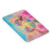 Coole Vögel mit Sonnenbrille bei Sonnenuntergang Magnet (Rechte Seite)